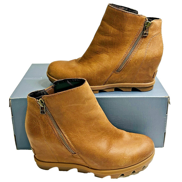 Sorel Brown Wedge Ankle Booties - Picture 1 of 6